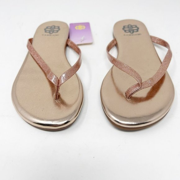 Cambiami Kids Rose Gold Thong Flip Flop Sandals Size 13 - Picture 2 of 7